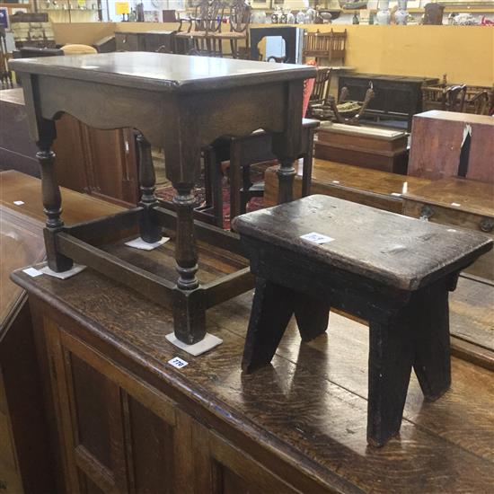 Two various small oak tables